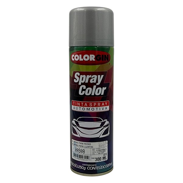 TINTA SPRAY AUTOMOTIVA ALUMINIO PARA RODAS 250ML COLORGIN