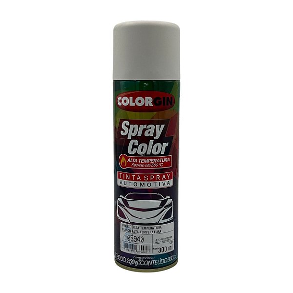 TINTA SPRAY AUTOMOTIVA BRANCO ALTA TEMPERATURA 300M COLORGIN