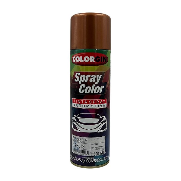 TINTA SPRAY AUTOMOTIVA COBRE METALIZADO 300ML COLORGIN