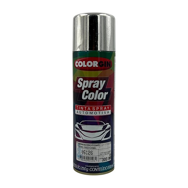 TINTA SPRAY AUTOMOTIVA CROMADO TRADICIONAL 300ML COLORGIN