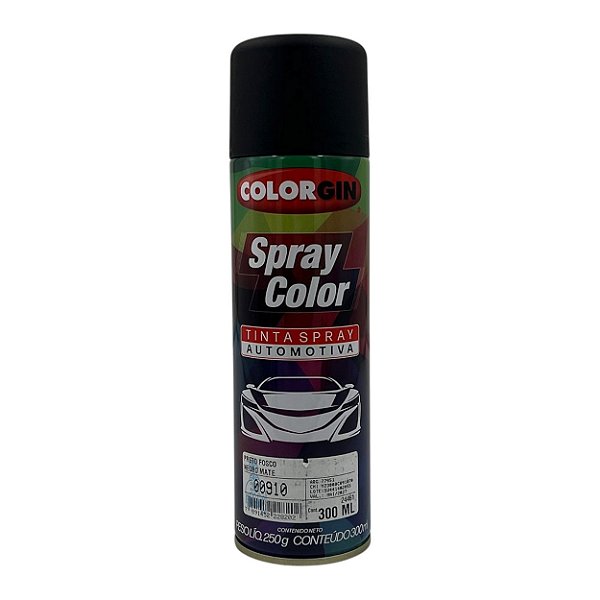 Tinta Spray Automotiva Preto Fosco 300ml Colorgin