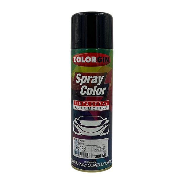 TINTA SPRAY AUTOMOTIVA PRETO RAPIDO 300ML COLORGIN