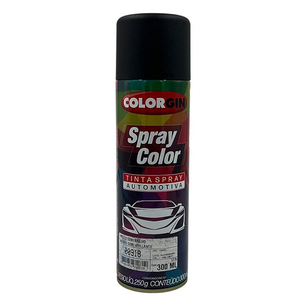 Tinta Spray Automotiva Preto Semi Brilho 300ml Colorgin