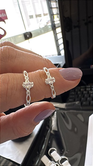 ANEL - ZIRCONIA CRISTAL - PRATA 925