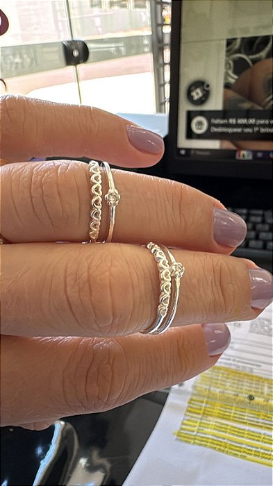 ANEL - CORAÇÕES E ZIRCONIA - PRATA 925