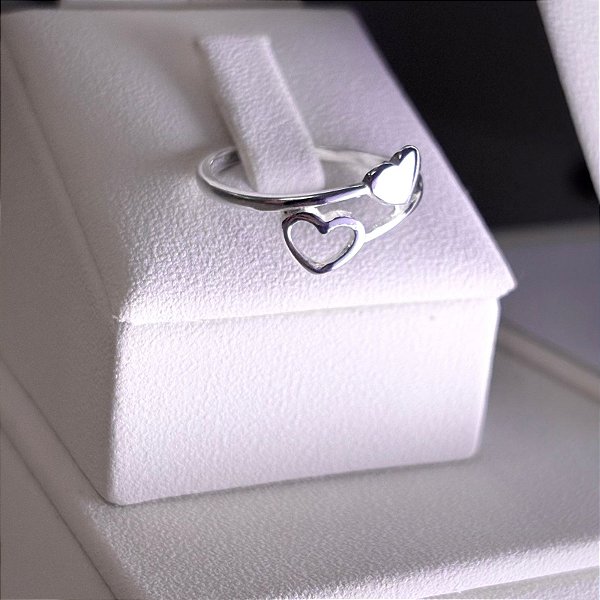 ANEL - CORAÇÕES - PRATA 925