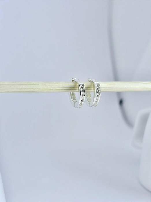 ARGOLA CLICK CRAVEJADA 1F - P - PRATA 925