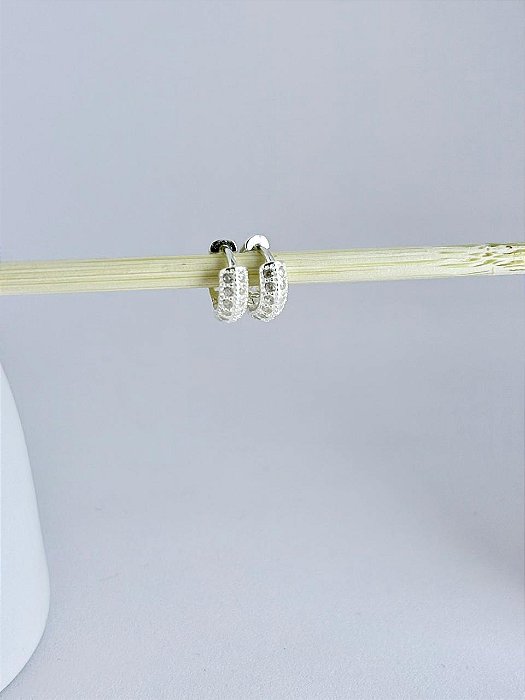 ARGOLA CLICK CRAVEJADA 2F - P - PRATA 925