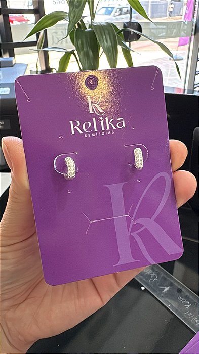 ARGOLA CLICK CRAVEJADA 2F - P - PRATA 925