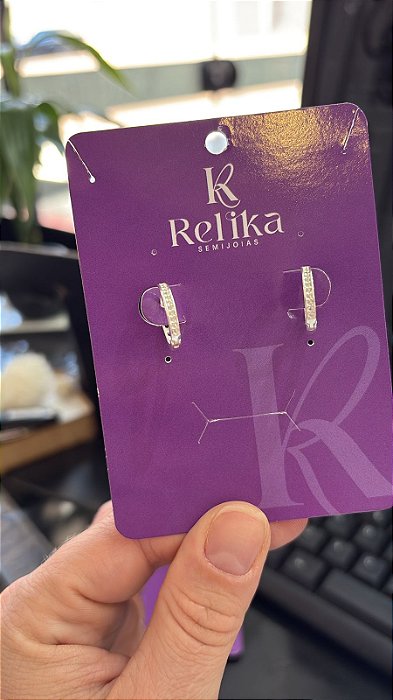 ARGOLA CLICK CRAVEJADA 1F - G - PRATA 925