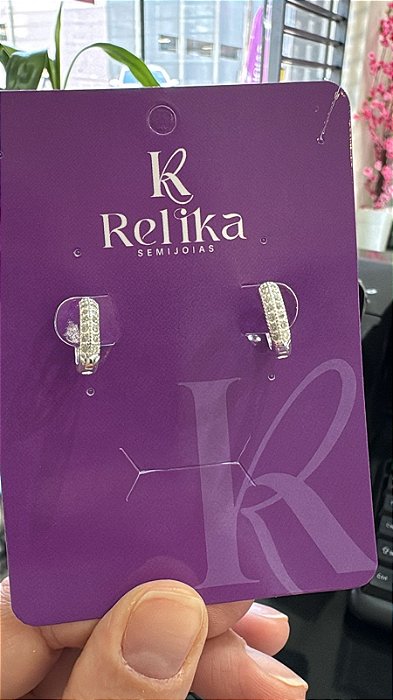 ARGOLA CLICK CRAVEJADA 2F - M - PRATA 925