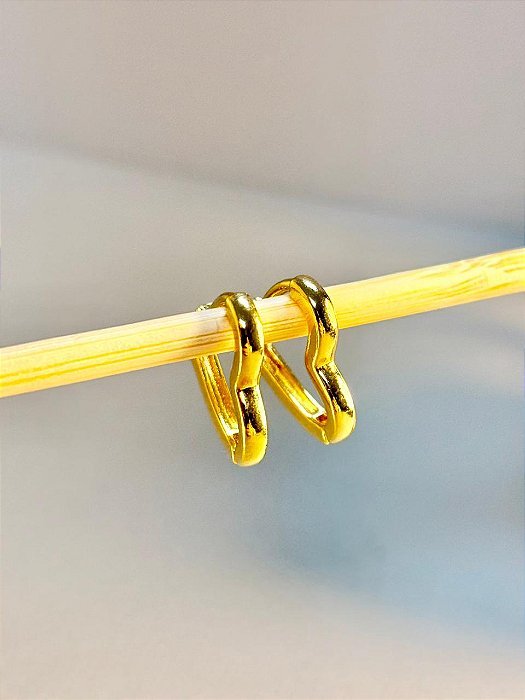 ARGOLINHA CORAÇÃO G NO DOURADO - SEMIJOIA