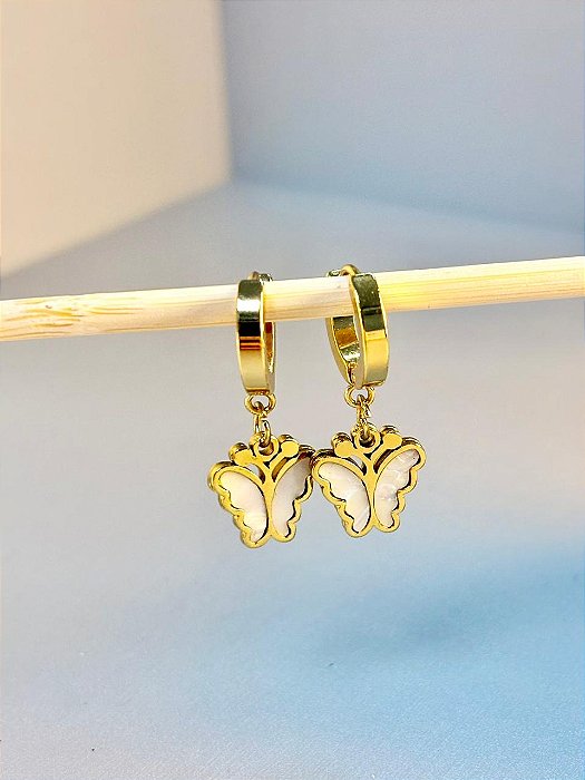 ARGOLINHA DE CLICK BORBOLETAS - PRATA 925