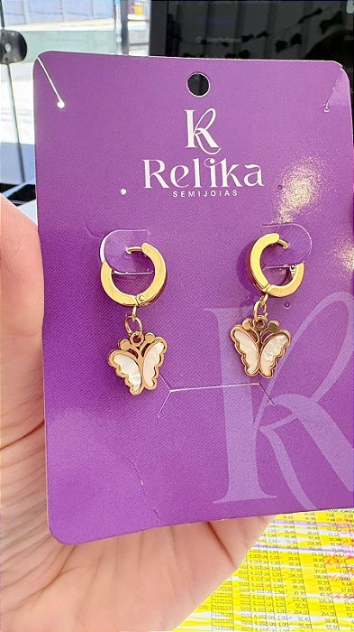 ARGOLINHA DE CLICK BORBOLETAS - PRATA 925