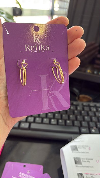 BRINCO ARGOLA OVA FIO - SEMIJOIA