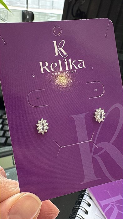 BRINCO PONTO DE LUZ CRAVEJADO - PRATA 925