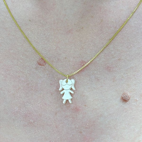 COLAR MENINO/MENINA MADREPEROLA - SEMIJOIA