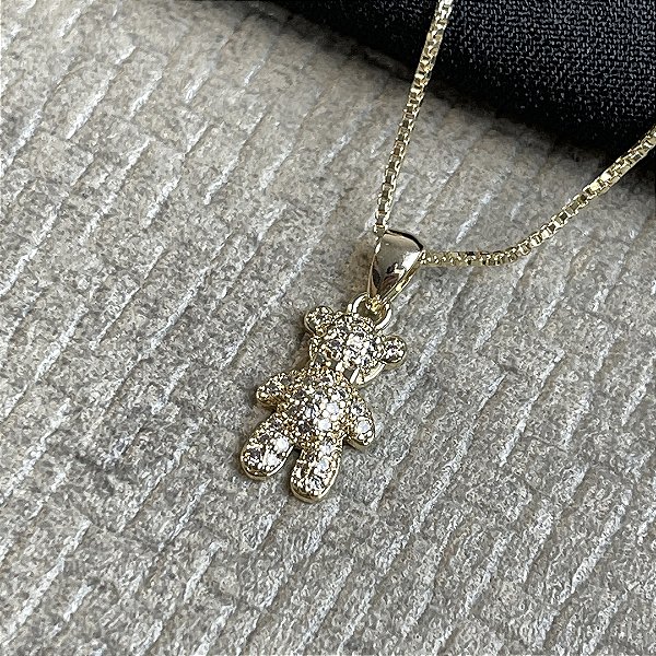 COLAR TED CRAVEJADO NO DOURADO - SEMIJOIA