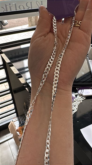 CORRENTE GRUMET FIO 140 6MM 70CM - PRATA 925