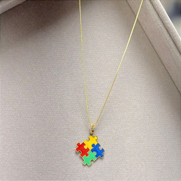 GARGANTILHA PINGENTE AUTISMO - SEMIJOIA