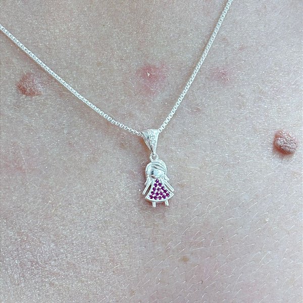 PINGENTE MENINA - PRATA 925