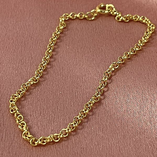 PULSEIRA ELO PORTUGUES DOURADA - SEMIJOIA