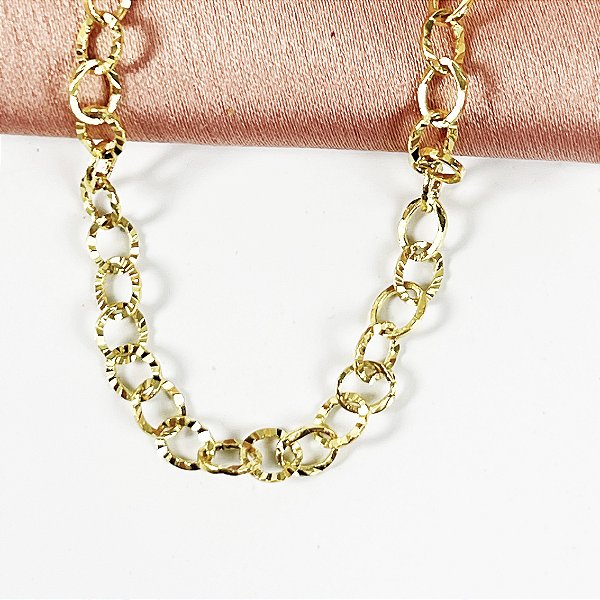 PULSEIRA ELOS REDONDOS DOURADA - SEMIJOIA