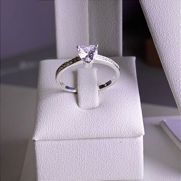 ANEL - CORAÇÃO CRAVEJADO - PRATA 925