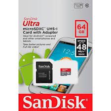 Cartão de Memória SanDisk Ultra® microSDXC™ UHS-I com Adaptador - 64GB
