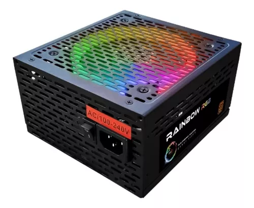 Fonte Atx 650w Rainbow Rgb Brx 80 Plus Bronze