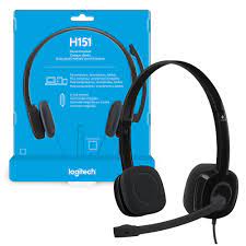 Headset com fio Logitech H151 com Microfone com Redução de Ruído e Conexão 3,5mm
