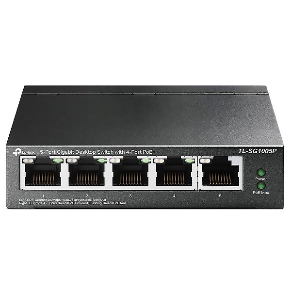 Hub Switch Tp-link TL-SG1005P 5 Portas - 10/100/1000Mbps POE