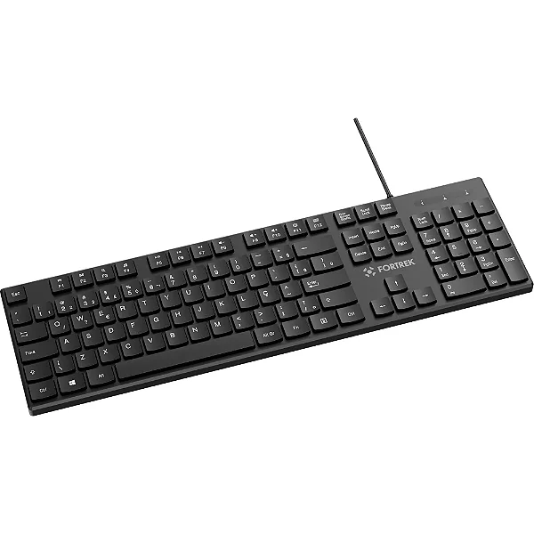 Teclado Office Fortrek K15 Slim USB ABNT2 Preto