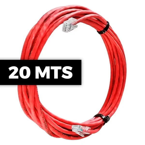 Cabo De Rede 20m Cat6 Vermelho Internet Patch Cord Ethernet
