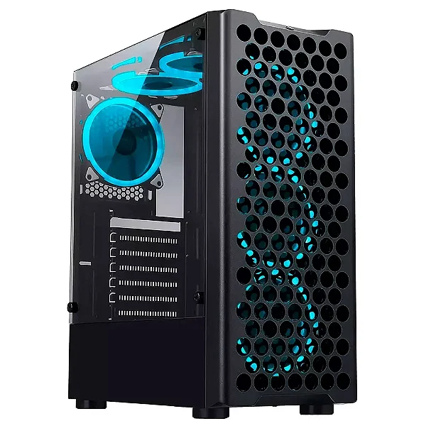 Gabinete Gamer Rise Mode X5 Glass, RGB, Lateral em Vidro Fumê, Sem FANs, Preto - RM-X5-05-FB