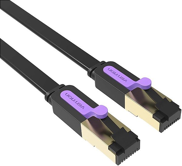 Cabo Ethernet, VENTION Cat7 RJ45 cabo de rede de patch plano blindado 8 metros
