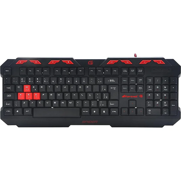 Teclado Gamer Fortrek Spider GK706 Preto/Vermelho
