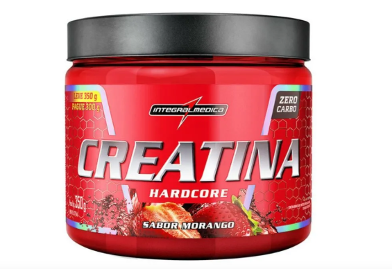 Creatina Hardcore Integralmedica - Sabor morango (350g)