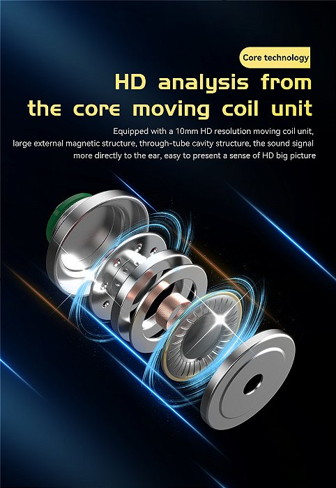 QKZ-AK6 Ares Fones De Ouvido Dinâmicos Com Fio, HiFi Esporte Música Fones De Ouv