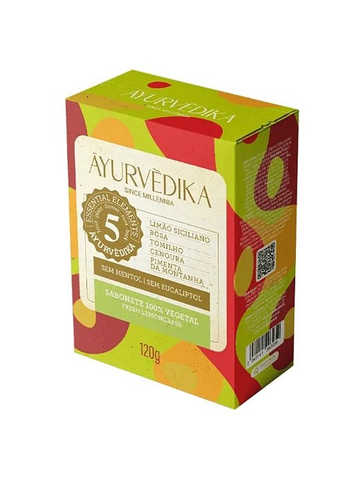 SABONETE AYURVÉDICO VEGETAL FRESH LEMONGRASS 120G - ĀYURVÈDIKA