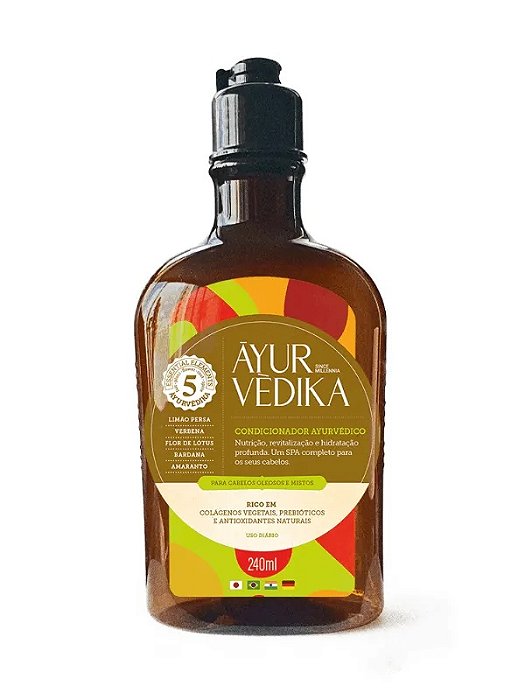 CONDICIONADOR AYURVÉDICO OLEOSOS E MISTOS 240ML - ĀYURVÈDIKA