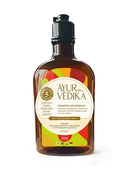 SHAMPOO AYURVÉDICO OLEOSOS E MISTOS 240ML - ĀYURVÈDIKA