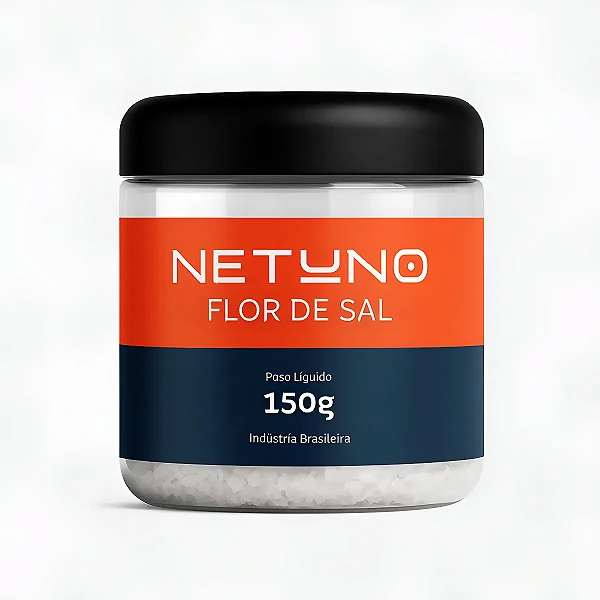 Pote Flor de Sal Netuno Gourmet com tampa dosadora de 150 g