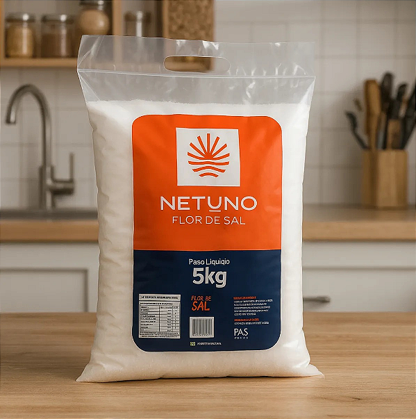 Flor de Sal Netuno Sacola Com 5 Kilos