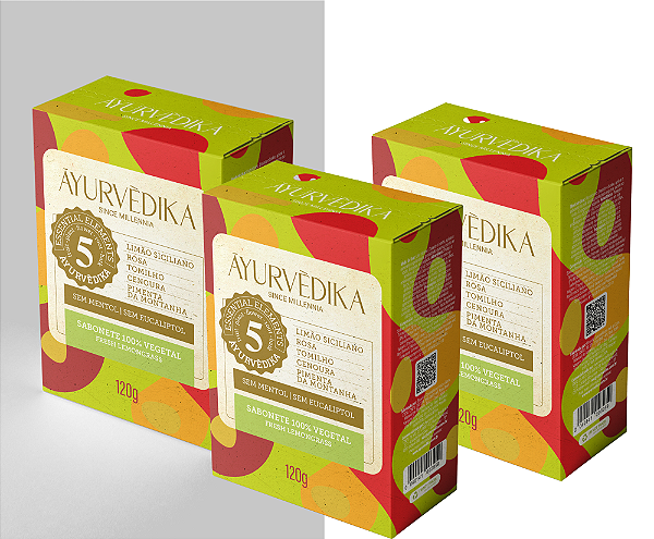 Kit 3 SABONETES Ayurvédico 100% Natural LemonGrass 120g - ĀYURVÈDIKA