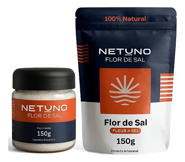 KIT Flor de Sal Netuno Pote 150g Mais Refil 150g