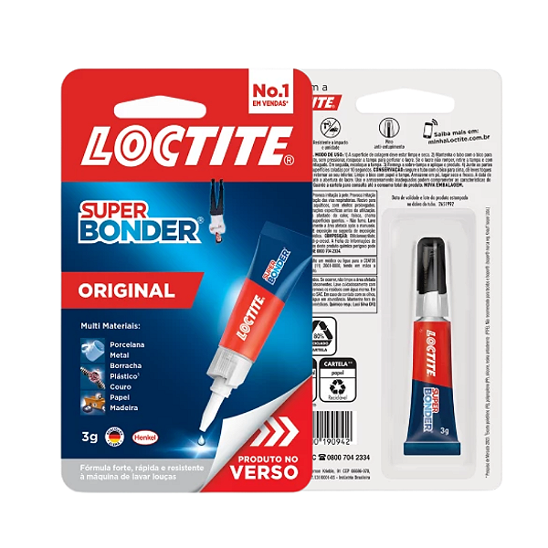 COLA INSTANTÂNEA MULTIUSO SUPER BONDER ORIGINAL 3G - LOCTITE