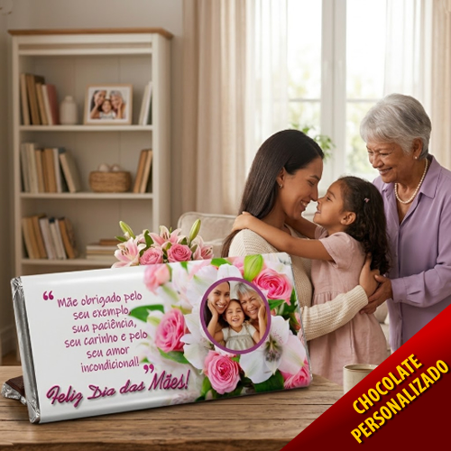 Barra de Chocolate Grande DIA DAS MÃES - Personalizado (DM003)