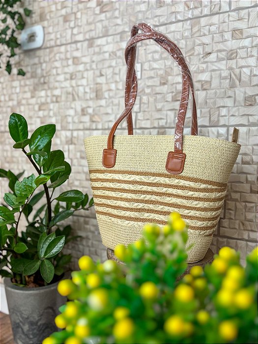 Bolsa de palha aquamarinha