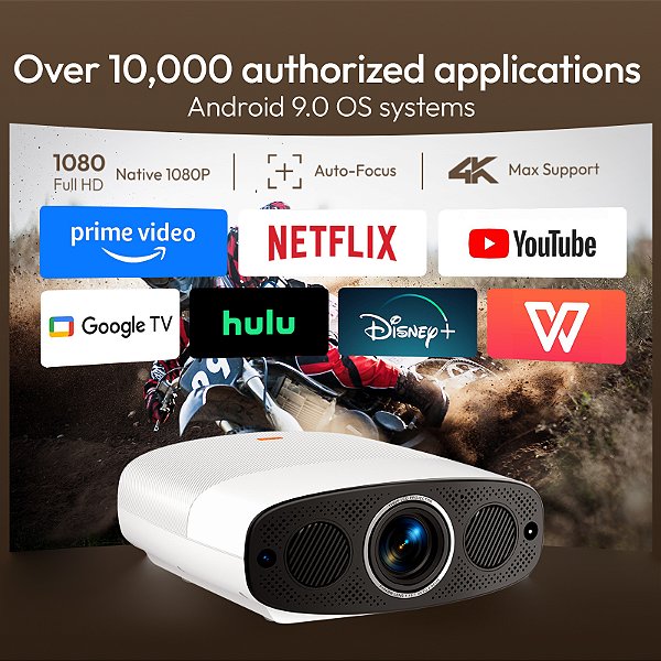Projetor Shelby's Phantom IMAX-Lumen Vevshao A22 - Android Full HD 1080P Nativo Suporte 4K